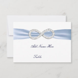 Carte de placement de table de mariage Blue Diamon