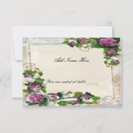 Carte de placement de table en dentelle et hydrang
