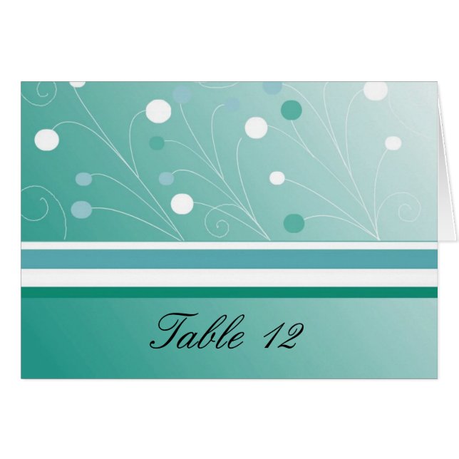 Carte de placement de table sarcelle (Devant Horizontal)