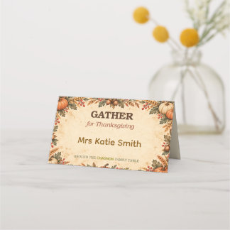Carte de placement de Thanksgiving pour rassemblem