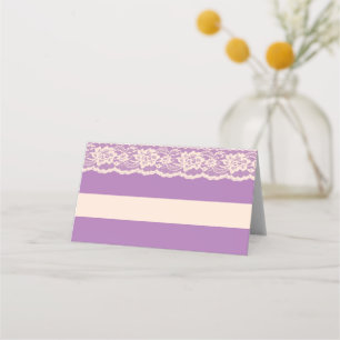 Carte De Placement Décor de table en dentelle violette Mimosa Bar Car