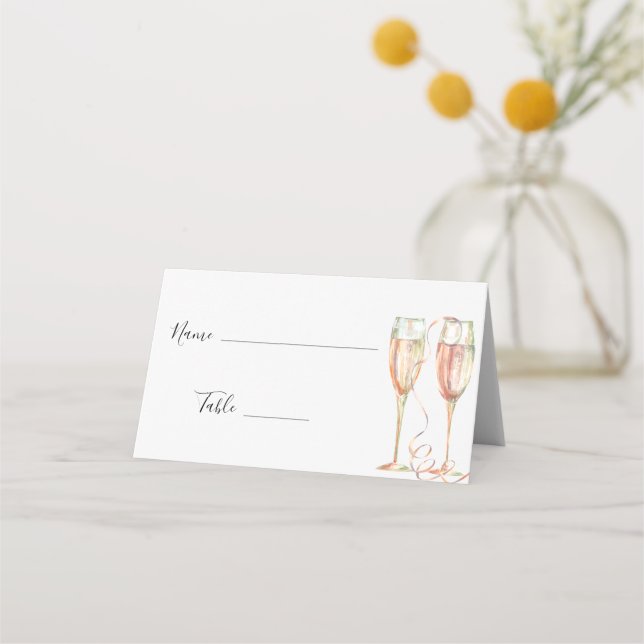 Carte De Placement Déjeuner champenois et fête prénuptiale pétillante (Devant)