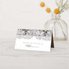 Carte De Placement Dentelle blanche | Barre Mariage table Place Card