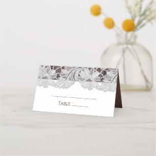 Carte De Placement Dentelle blanche   Barre Mariage table Place Card
