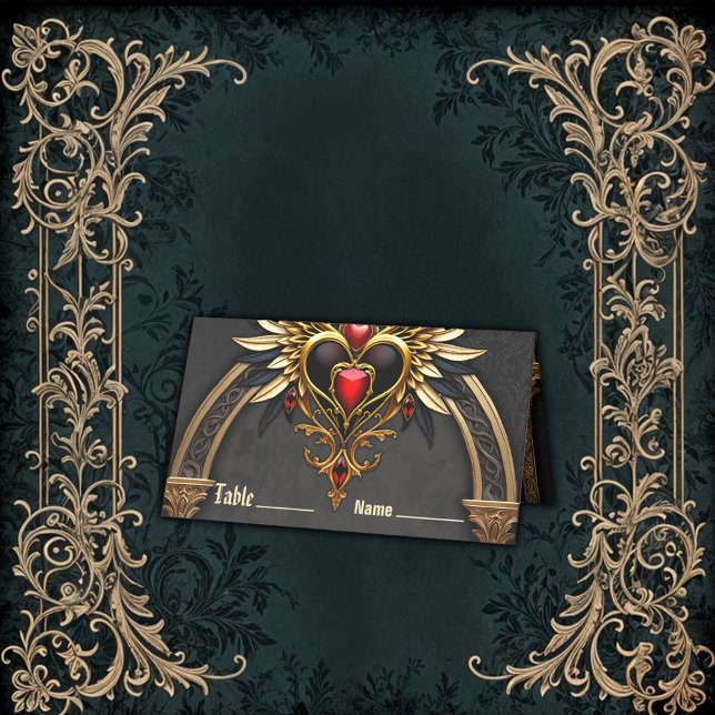 Carte De Placement Des noeuds celtiques et un coeur dans l'élégance g (Créateur téléchargé)