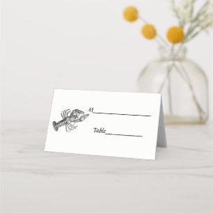 Carte De Placement Dessin de homard vintage no 1