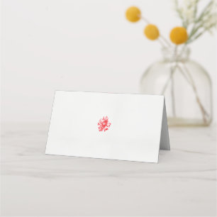 Carte De Placement dessin d'une fleur rouge sur un arrière - plan bla