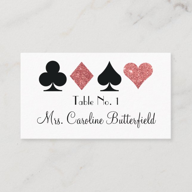 Carte De Placement Destinas Las Vegas Glittered Rose Gold Table Card (Devant)