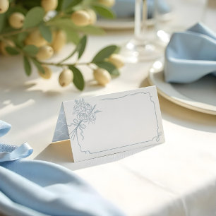 Carte De Placement Détails du mariage Bouquet à main et à ruban