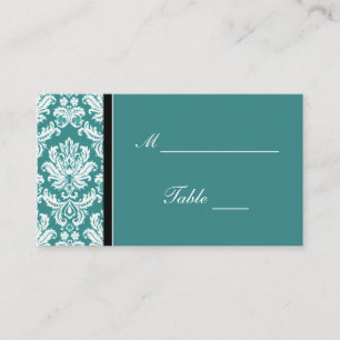 Carte De Placement Détenteurs turquoises Mariage damassé Placecard