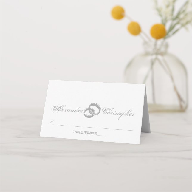 Carte De Placement Deux anneaux d'argent interconnectées (Devant)