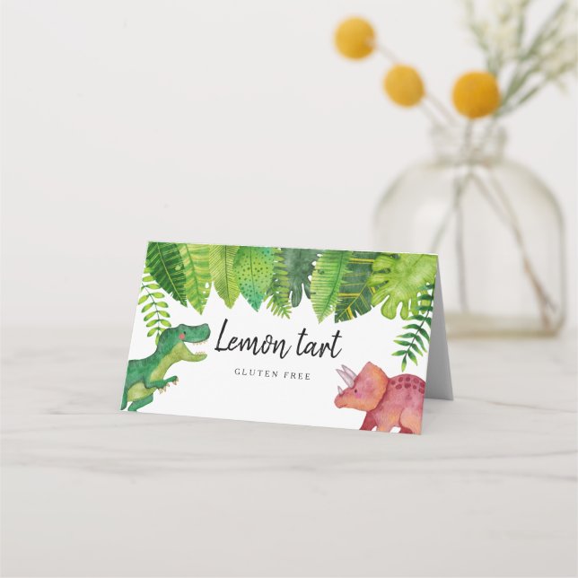 Carte De Placement Dinosaur Baby shower Nourriture Tente Carte Place (Devant)