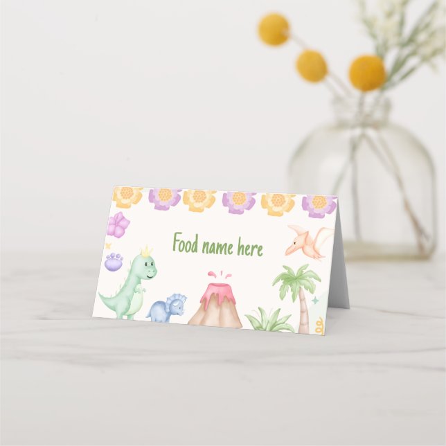 Carte De Placement Dinosaur Tente Place Card Baby shower d'anniversai (Devant)