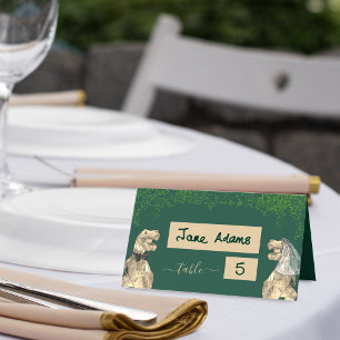 Carte De Placement Dinosaur Thème Mariage Foliage