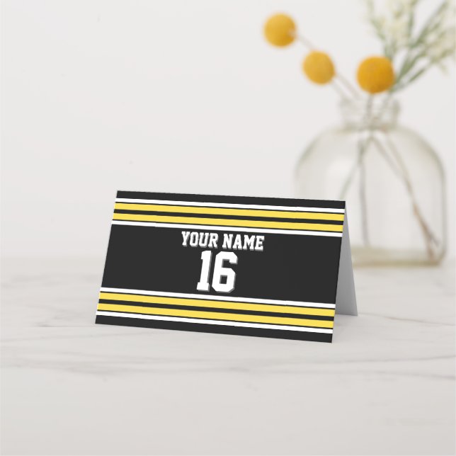 Carte De Placement do-it-yourself BG Black Yellow Team Jersey Numéro  (Devant)