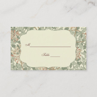 Carte De Placement Douce Chèvre Vintage William Morris Chèvrefeuille