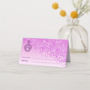 Carte De Placement Douce fragrance Blush 16 ans Paillettes roses Bout