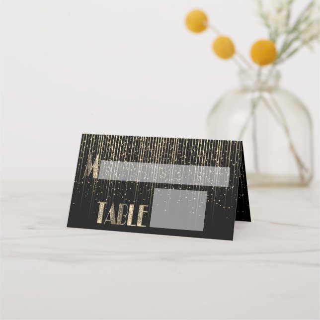 Carte De Placement Douche Black et Gold Star (Devant)