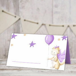 Carte De Placement Dragon mou violet avec Balloon Party