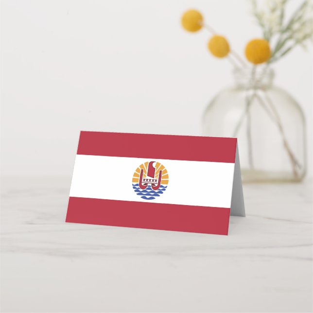 Carte De Placement Drapeau de la Polynésie française (Devant)