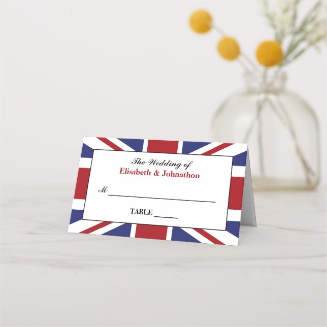 Carte De Placement Drapeau Union Jack Mariage britannique (Devant)