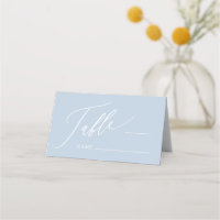 Dusty Blue Cross Boy Baptism Plié Carte Place