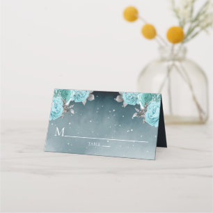 Carte De Placement Dusty Blue Floral Mariage