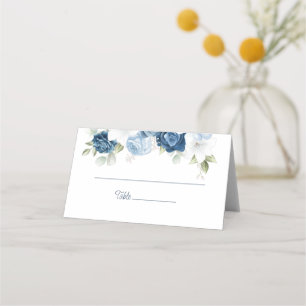 Carte De Placement Dusty Blue Floral Mariage Réception