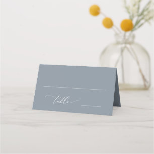 Carte De Placement Dusty Blue Gris Minimaliste 4 Mariage Numéro de ta