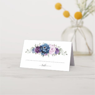 Carte De Placement Dusty Blue Purple Navy Lilac Blooms Mariage