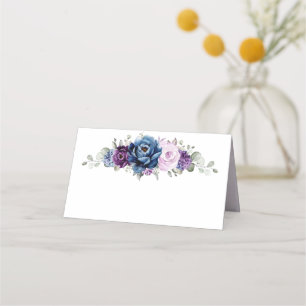 Carte De Placement Dusty Blue Purple Navy Lilac Blooms Mariage