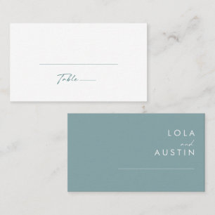 Carte De Placement Dusty Boho Mariage plat bleu et vert