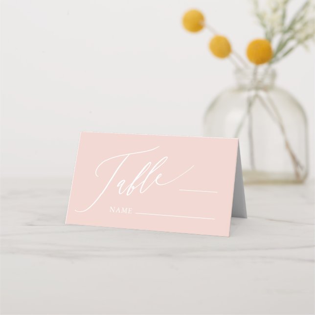 Carte De Placement Dusty Pink Cross Girl Baptism Plaqué Carte Place (Devant)