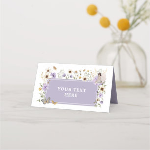 Carte De Placement Dusty Purple Fairy Fleur sauvage Anniversaire Étiq