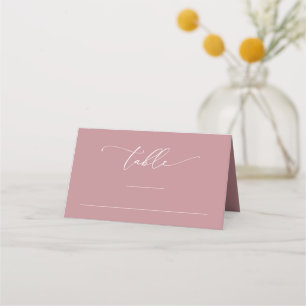 Carte De Placement Dusty Rose rose minimaliste 3 Mariage Numéro de ta