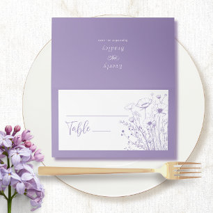 Carte De Placement Dusty violet Arrière - plan blanc Fleur sauvage Fl