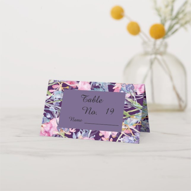 Carte De Placement eau lilas foncé fleur sauvage verdure feuillage (Devant)