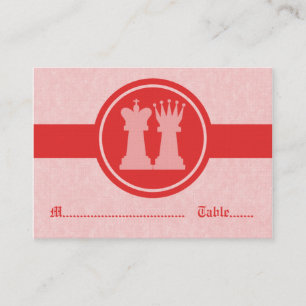 Carte De Placement Échecs King et Queen Mariage Place Cartes, Rouge