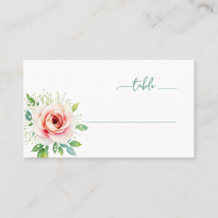 Carte De Placement Élégance Florale au Teint Rosé Sérénité