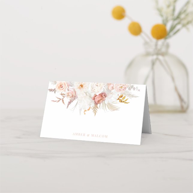 Carte De Placement Élégance gracieuse : Mariage floral sans faute (Devant)