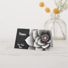 Carte De Placement Élégance intemporelle : Mariage en fleurs noir et 