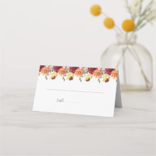 Carte De Placement Élégant automne Feuilles Mariage automne