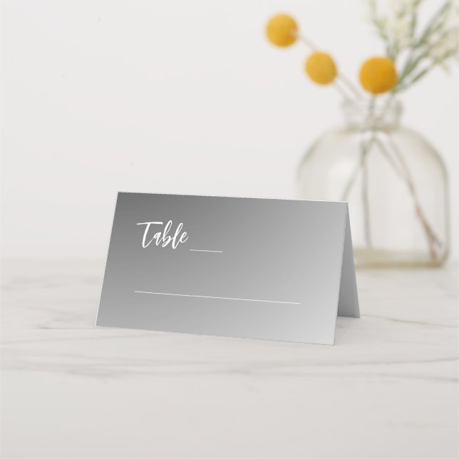 Carte De Placement Elegant Black And White Wedding (Devant)