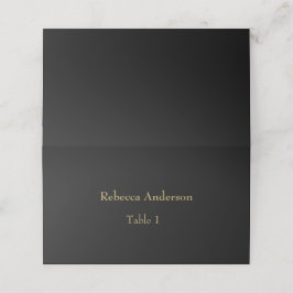 Carte De Placement Elegant Black & Gold Place card