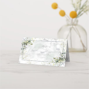 Carte De Placement Elégant bleu Dusty Eucalyptus Marbre vert