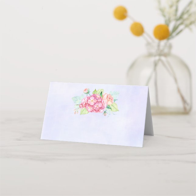 Carte De Placement Elégant Bouquet de fleurs rose (Devant)