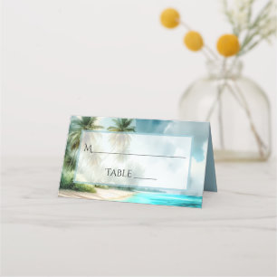 Carte De Placement Élégant carton d'invité de mariage à l'aquarelle d