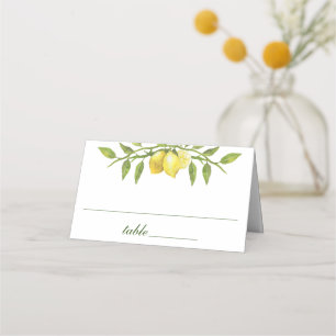 Carte De Placement Elégant citrons Aquarelle Mariage