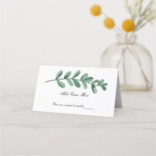 Carte De Placement Elégant Classic Aquarelle Green Feuilles Table