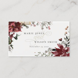 Carte De Placement Élégant Dusky Chaud Winter Festiage Mariage Foliag